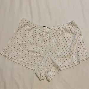 Brandy Melville White Floral Keira Pointelle Pajama Shorts